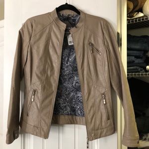 Taupe Leather Jacket women’s small